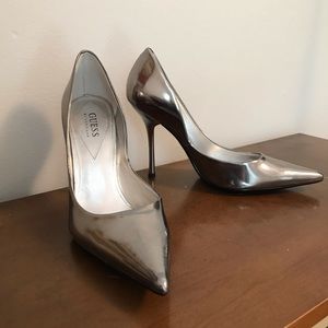 Metallic Pewter Heels // Guess by Marciano